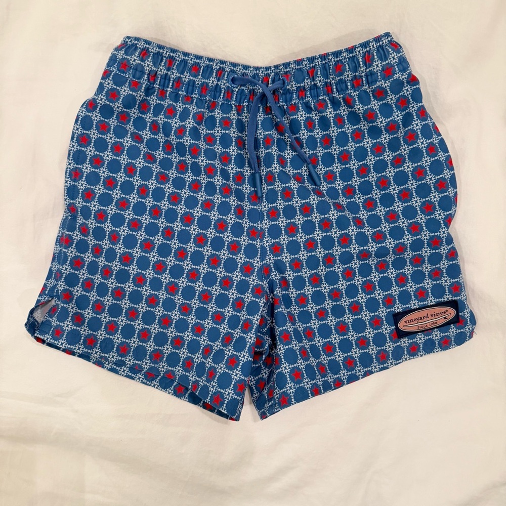 Vineyard Vines Blue and Red Kids Swim Trunks